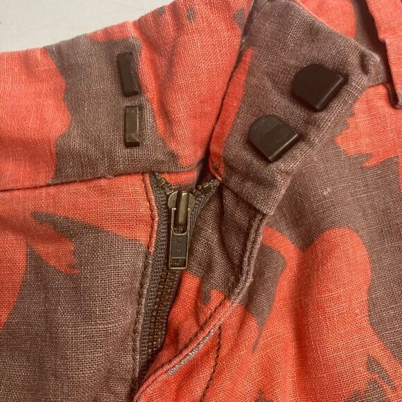 Ann Taylor LOFT Women’s Linen Blend Shorts Orange & Brown Size ￼0 Inseam 4” - Picture 4 of 9